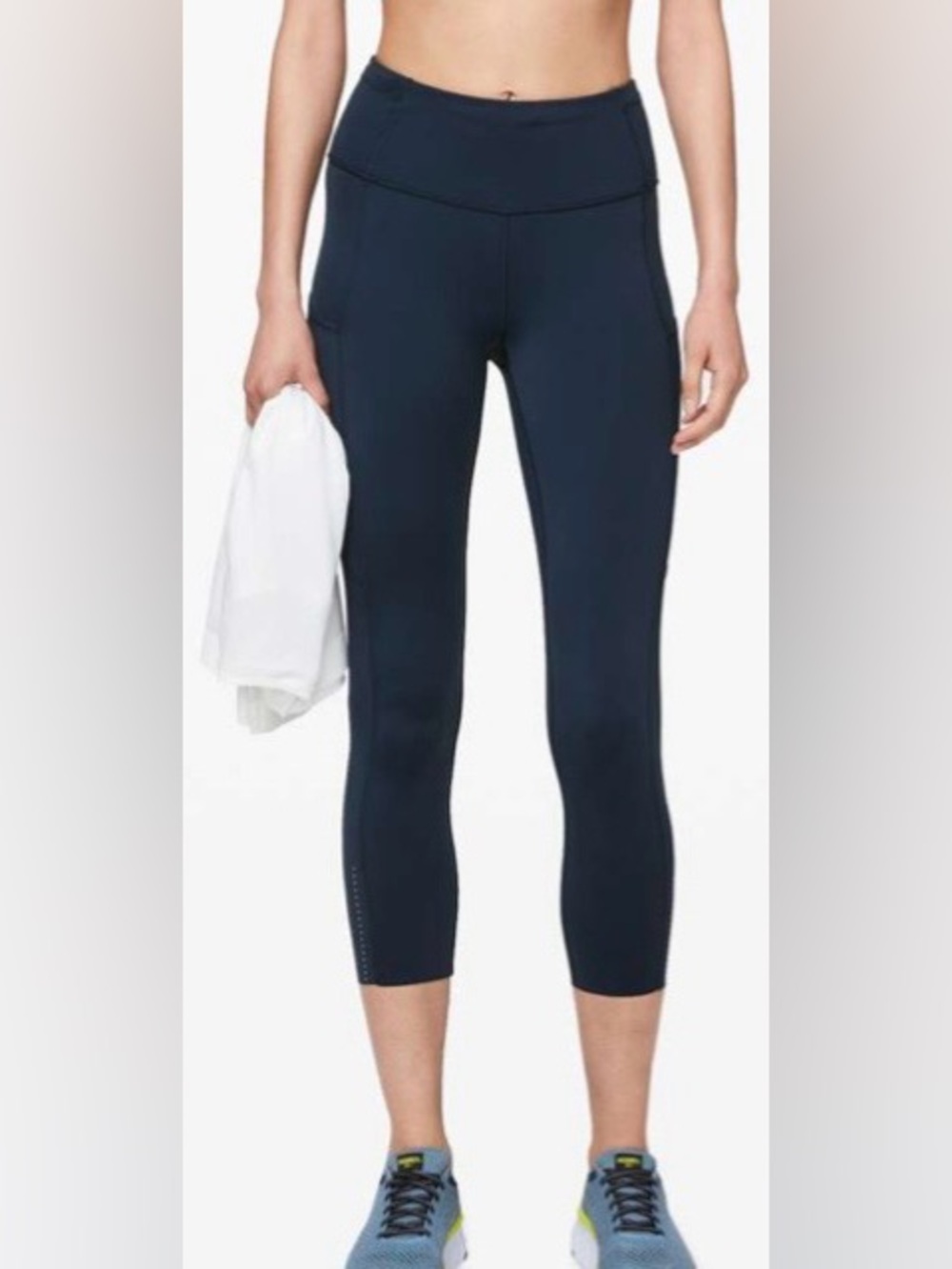 Lululemon Fast & Free High Rise Crop 23” True Navy Pocket Leggings